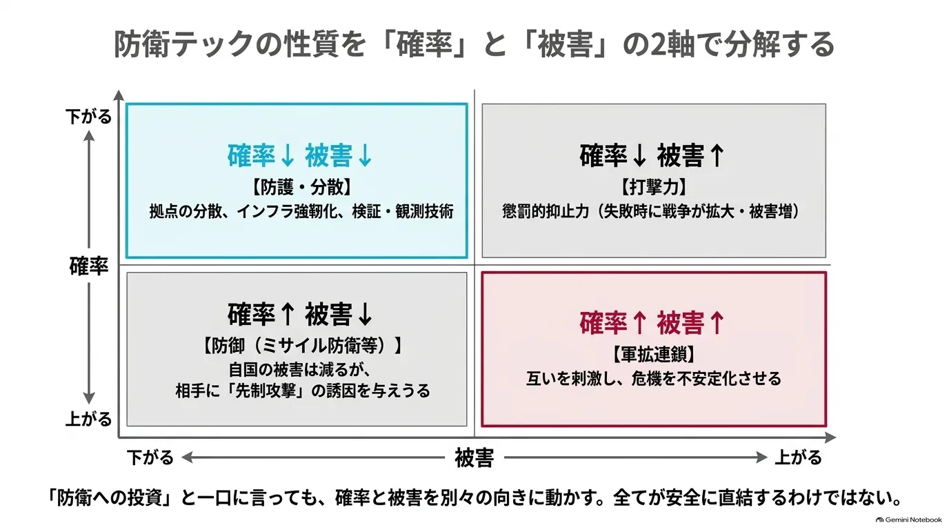 確率と被害の2×2マトリクス